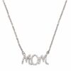 Κολιέ ασημένιο 924, "MOM", με ζιργκόν
