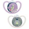 NUK Space Night Πιπίλες Σιλικόνης για 0-6 μήνες 2 τμχ Ροζ/Γκρι
