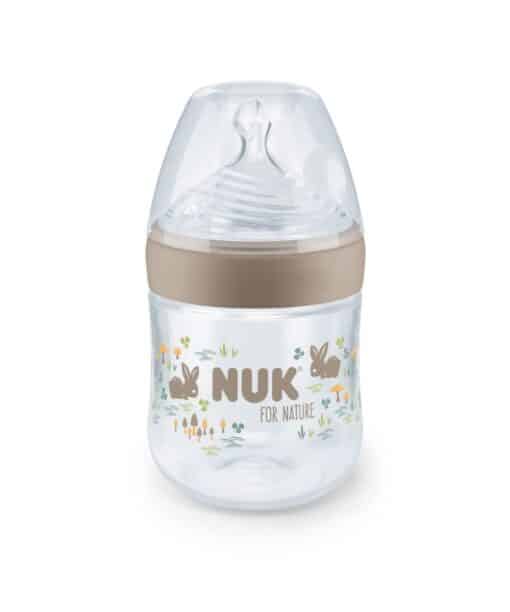 NUK For Nature Μπιμπερό PP 150ml Με Δείκτη Ελέγχου Θερμοκρασίας Γκρι