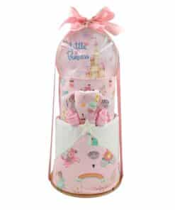 Diaper cake πριγκίπισσα με κρεμαστό διακοσμητικό