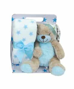 Σετ δώρου για νεογέννητο αρκουδάκι με πετσέτα μπλε