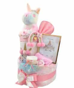 Diaper cake πολύχρωμος μονόκερος